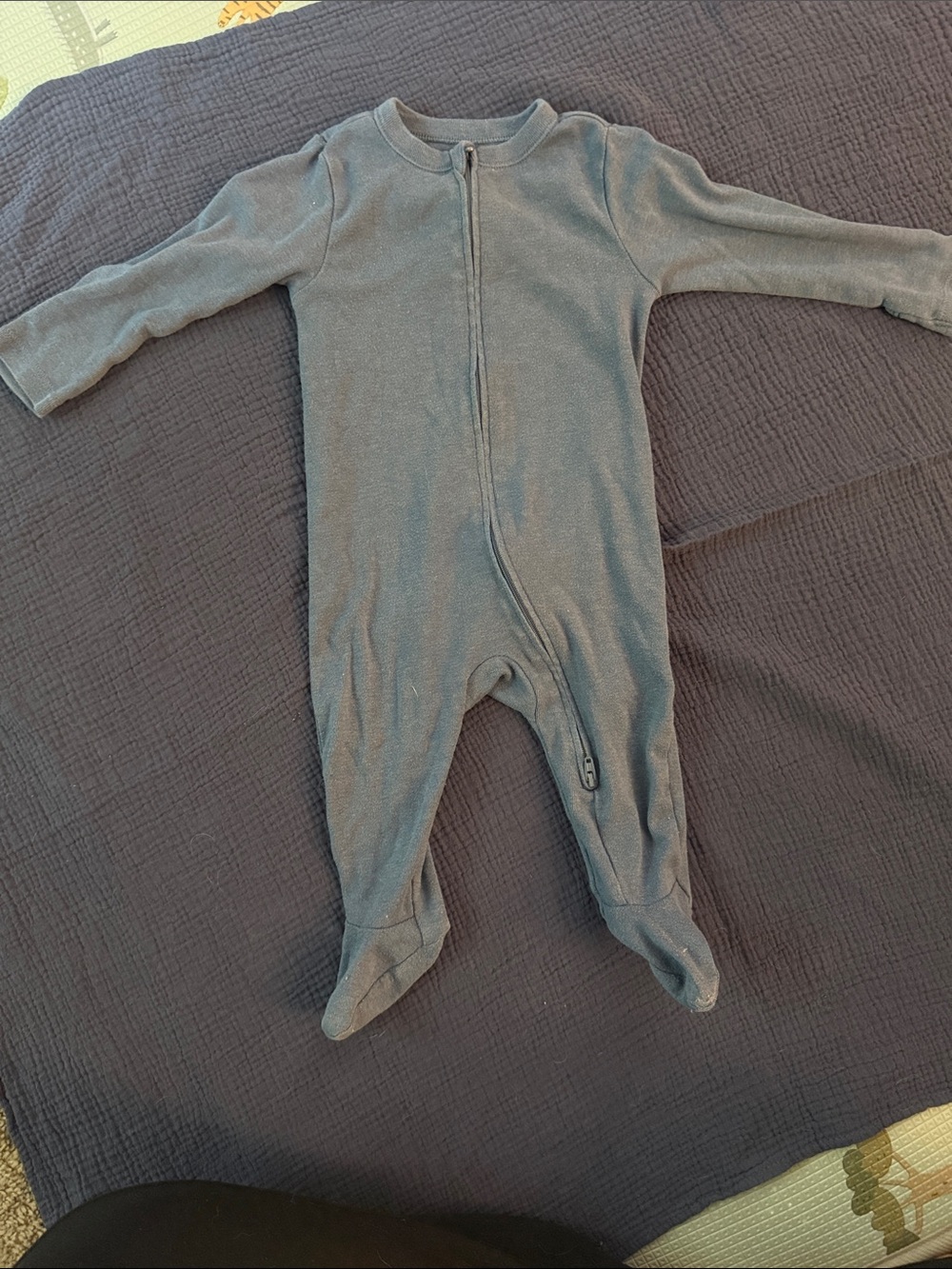 Old Navy Slate Blue Long-Sleeve Footed One-Piece